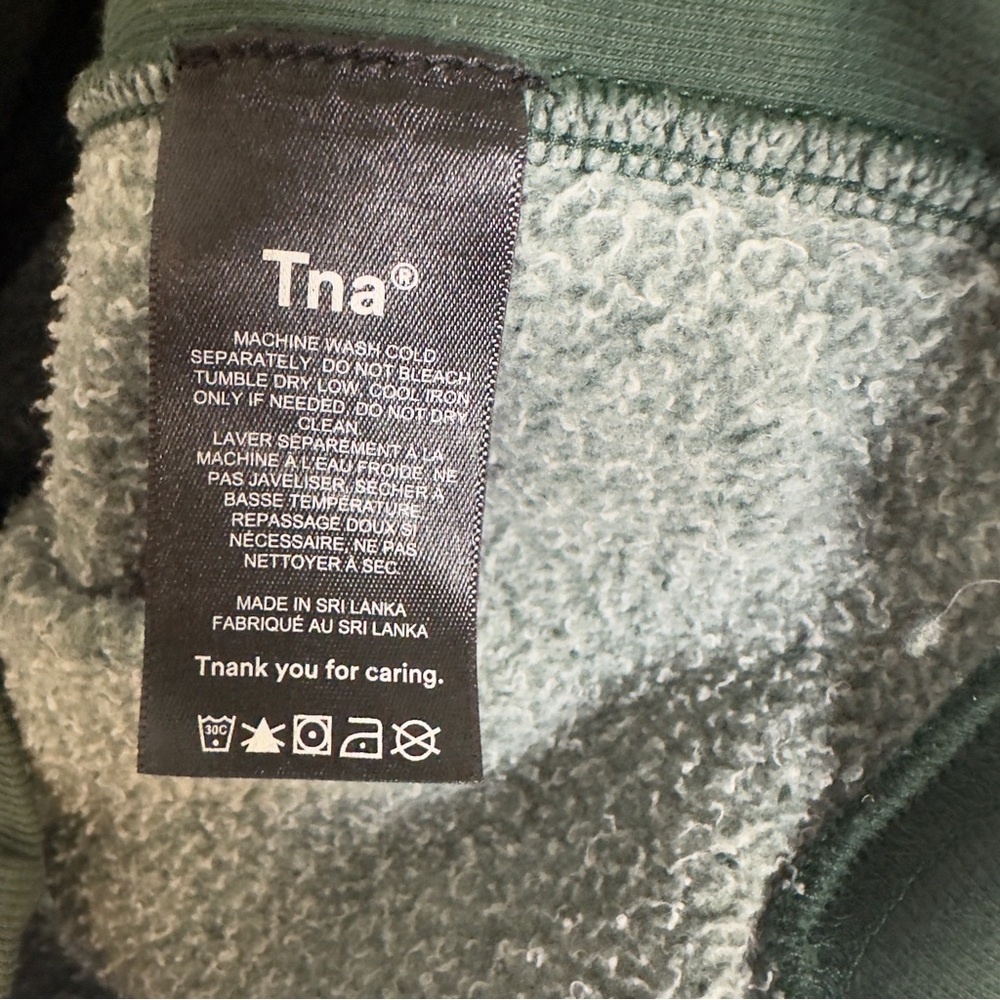 TNA cozy af fleece green crewneck sweatshirt - Picture 4 of 5